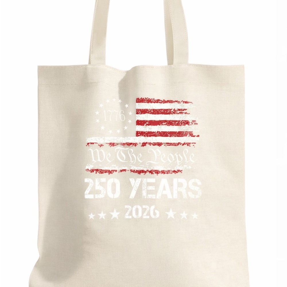 CANVAS TOTE BAG 250th Anniversary of the US CUSTOM Graphic Grocery Book Bag